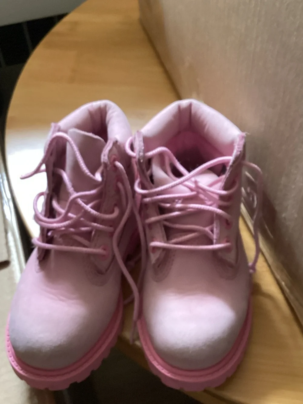 Timberland Kids Pink Lace-Up Boots size 8 #S1